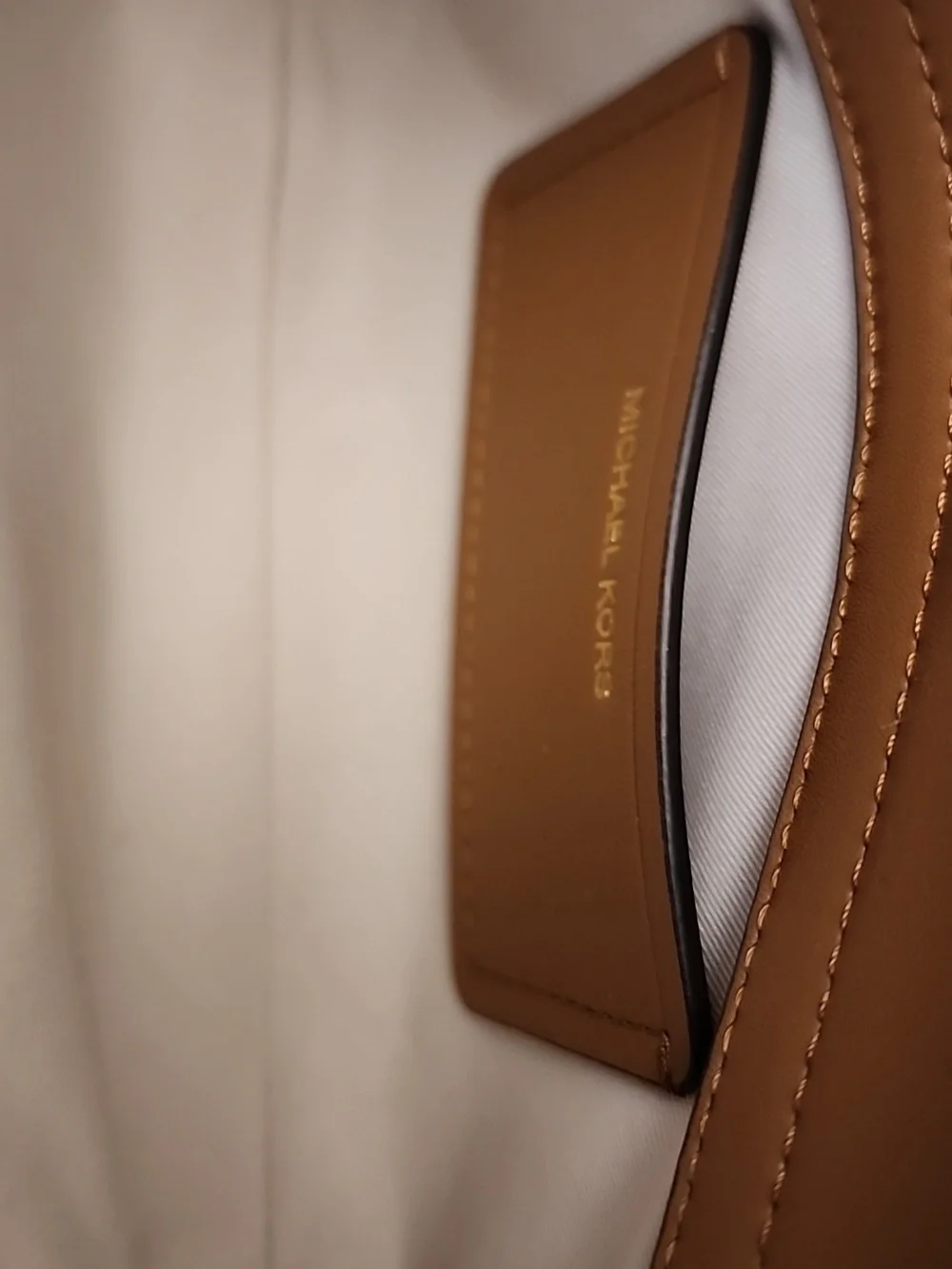 Michael Kors Brown Logo Crossbody with‎ Gold Chain